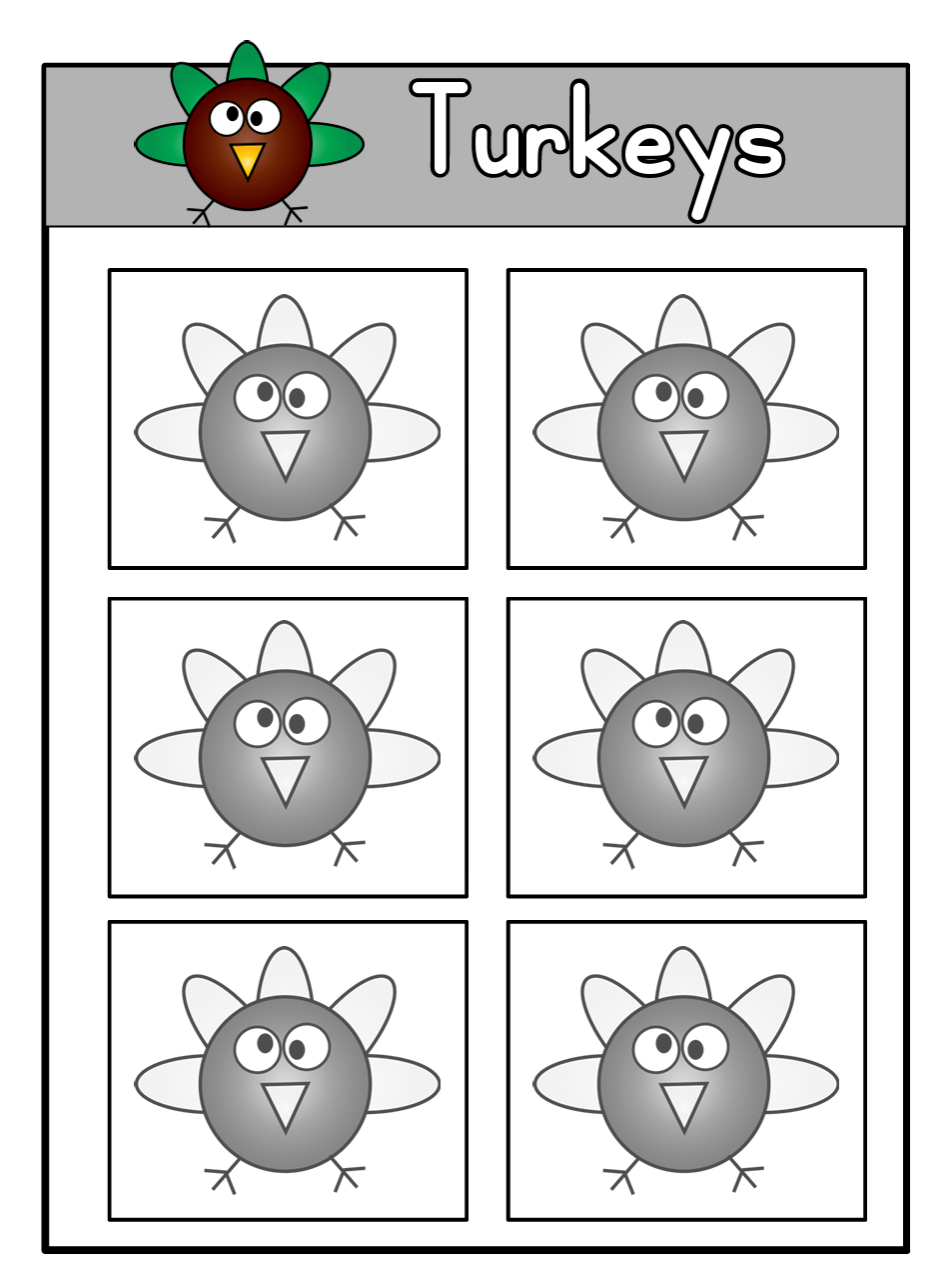 Errorless Turkeys File Folder