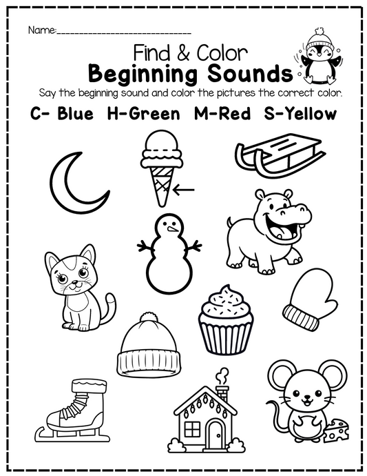Find and Color Beginning Sound