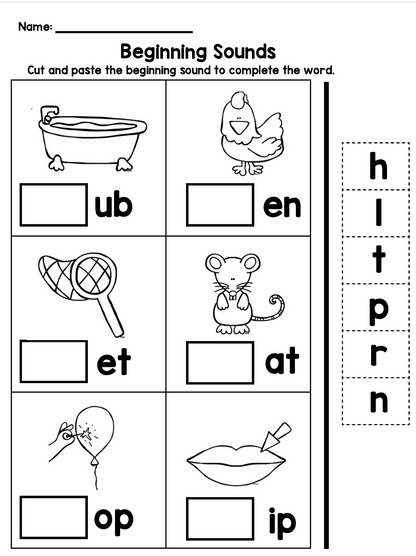 Beginning, Middle, Ending Sounds