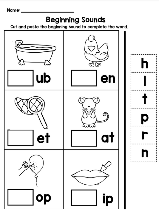 Beginning, Middle, Ending Sounds