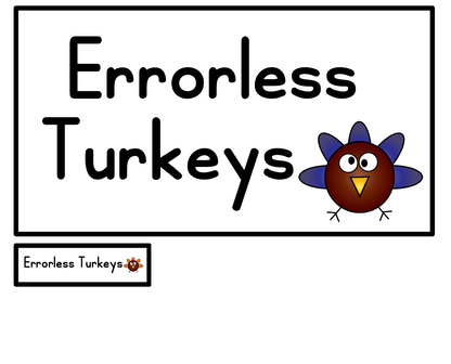 Errorless Turkeys File Folder