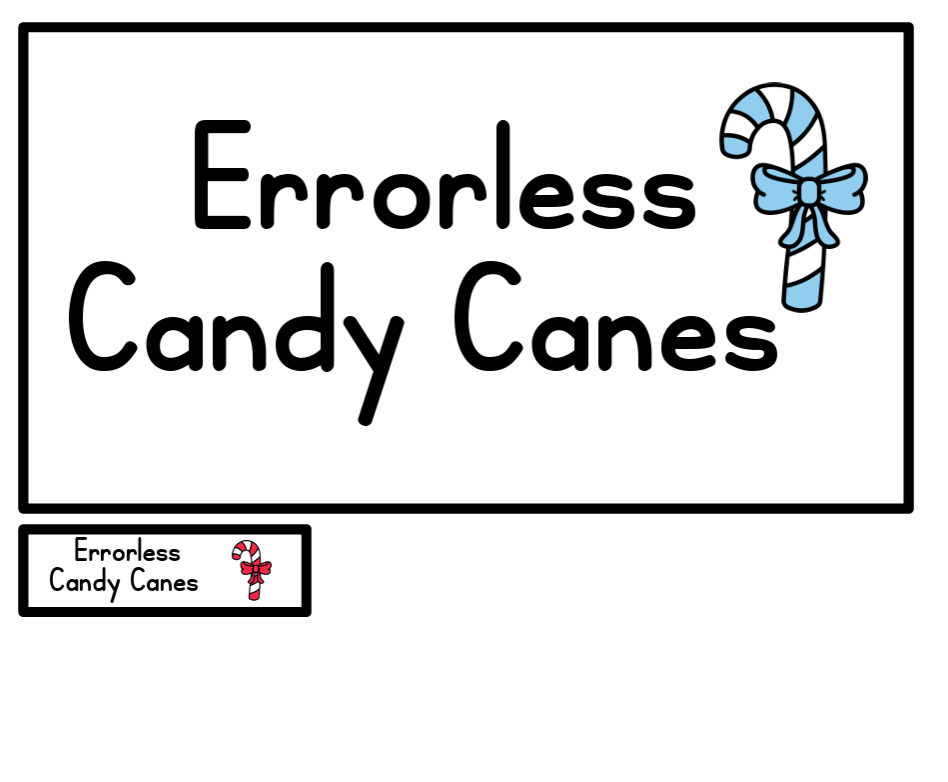 Errorless Candy Cane File Folder