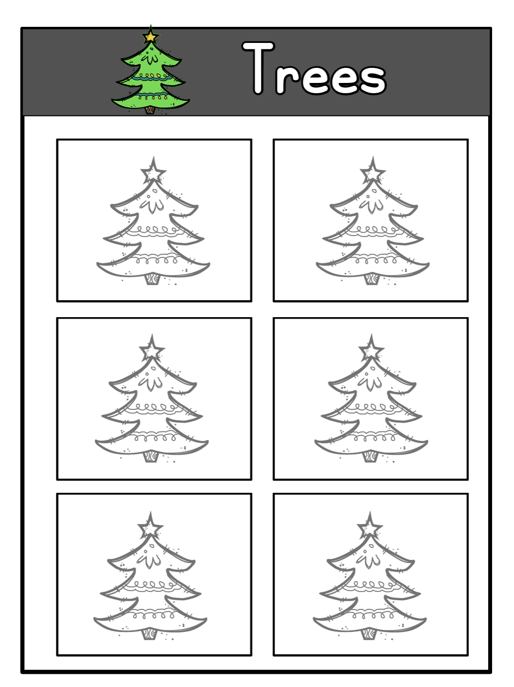 Errorless XMas Trees File Folders