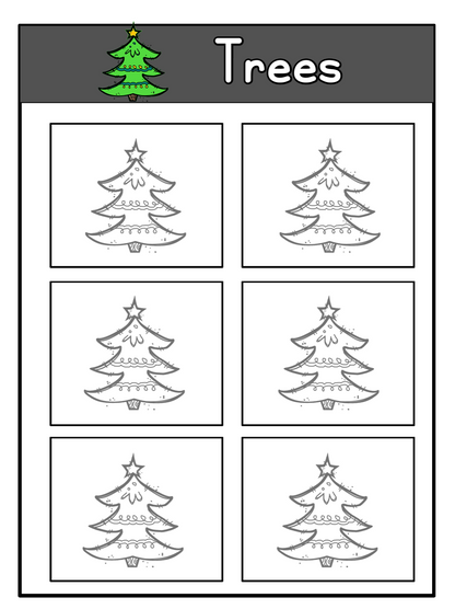 Errorless XMas Trees File Folders