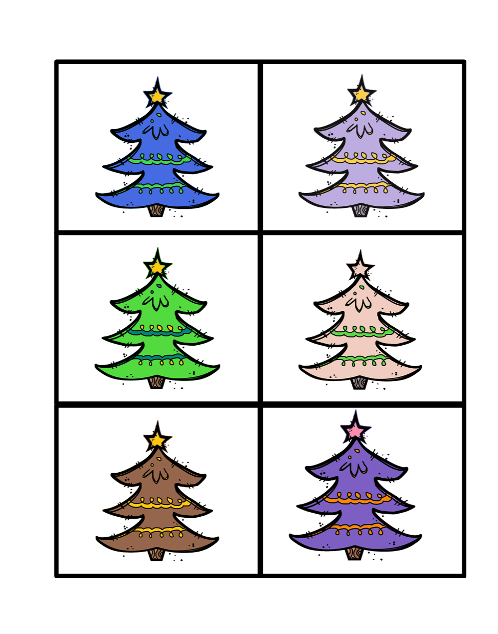 Errorless XMas Trees File Folders