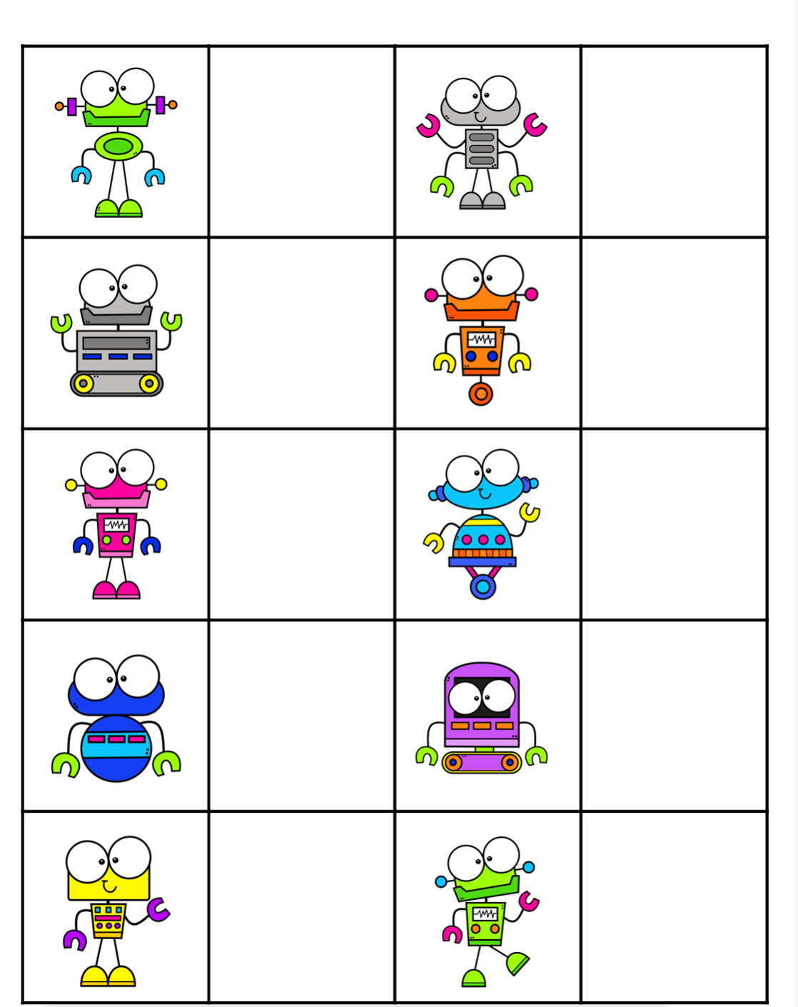 February Matching File Folders