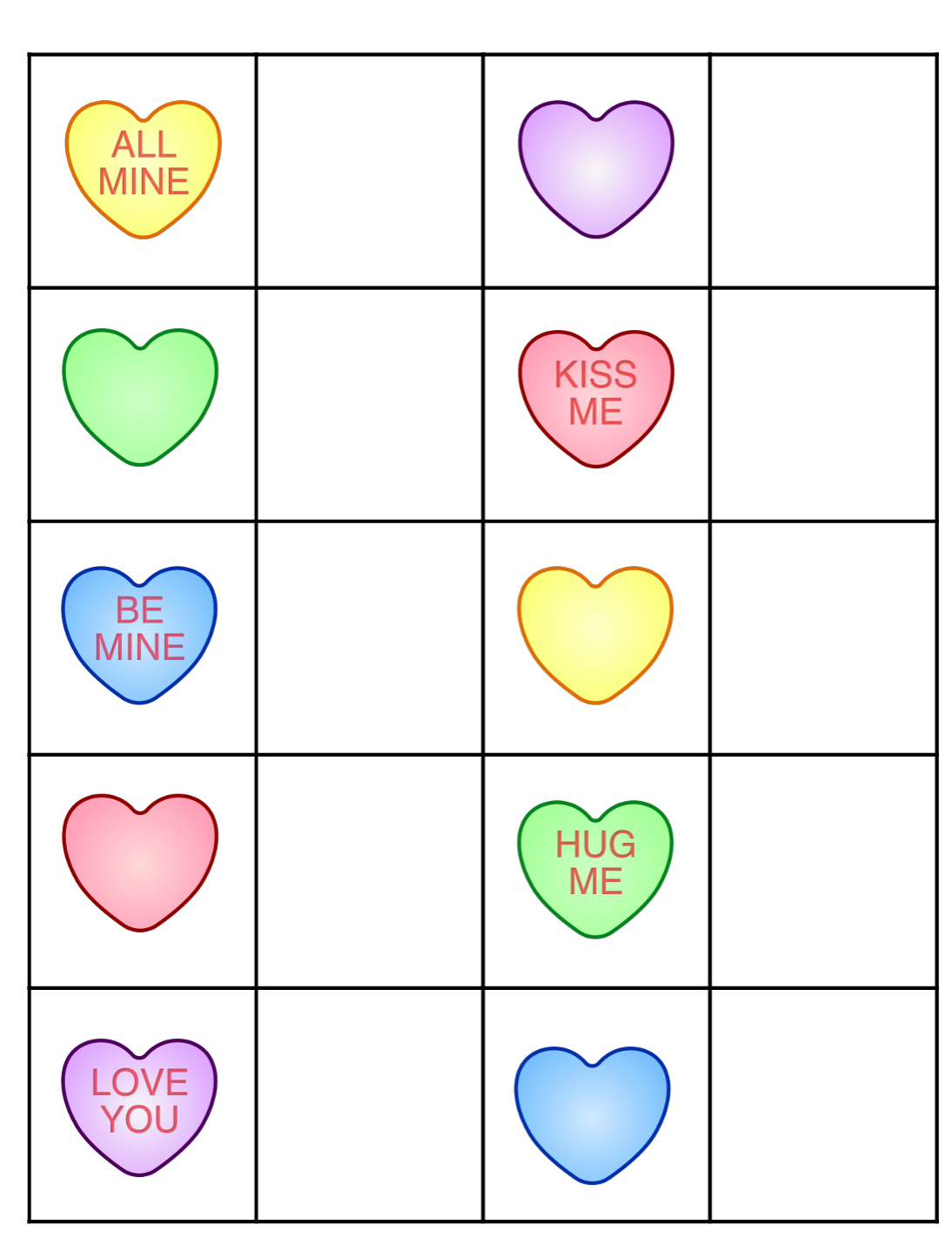 February Matching File Folders