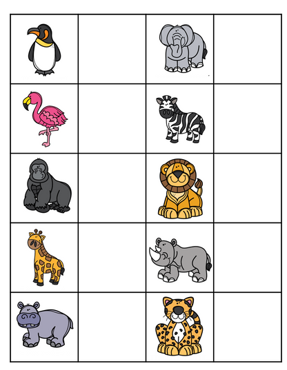 Zoo Animals File Folders