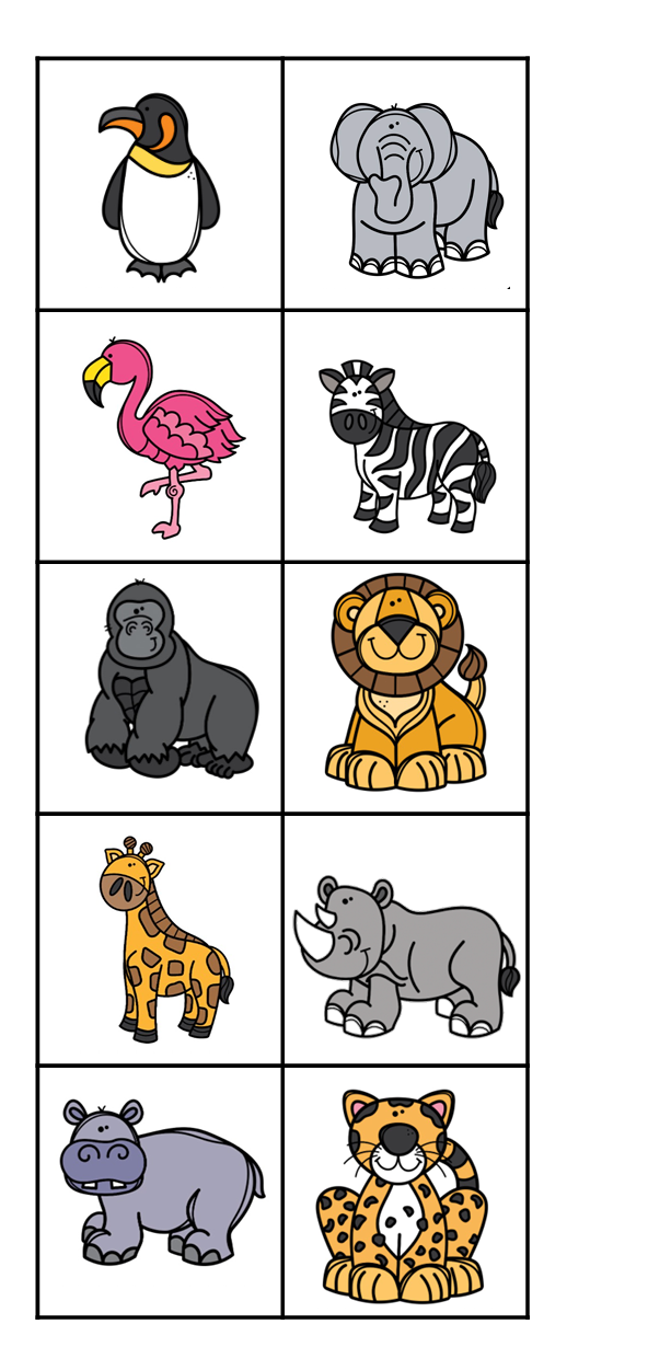 Zoo Animals File Folders