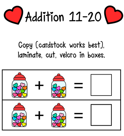 February Addition Sums to 20