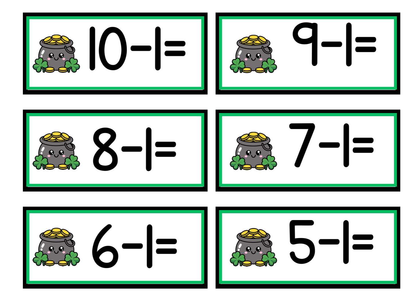 March Number Clip Subtraction