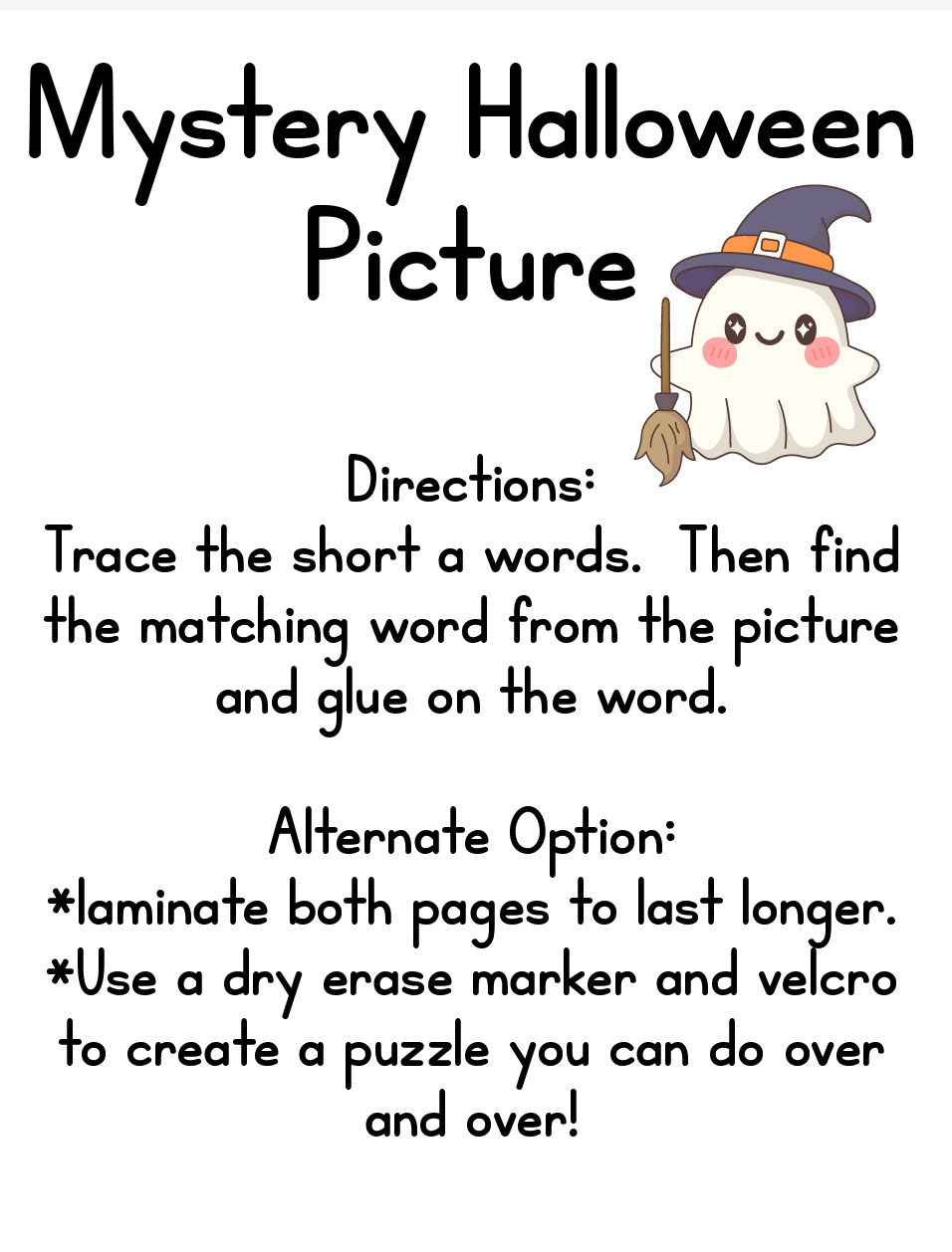 Mystery Halloween Picture Short A