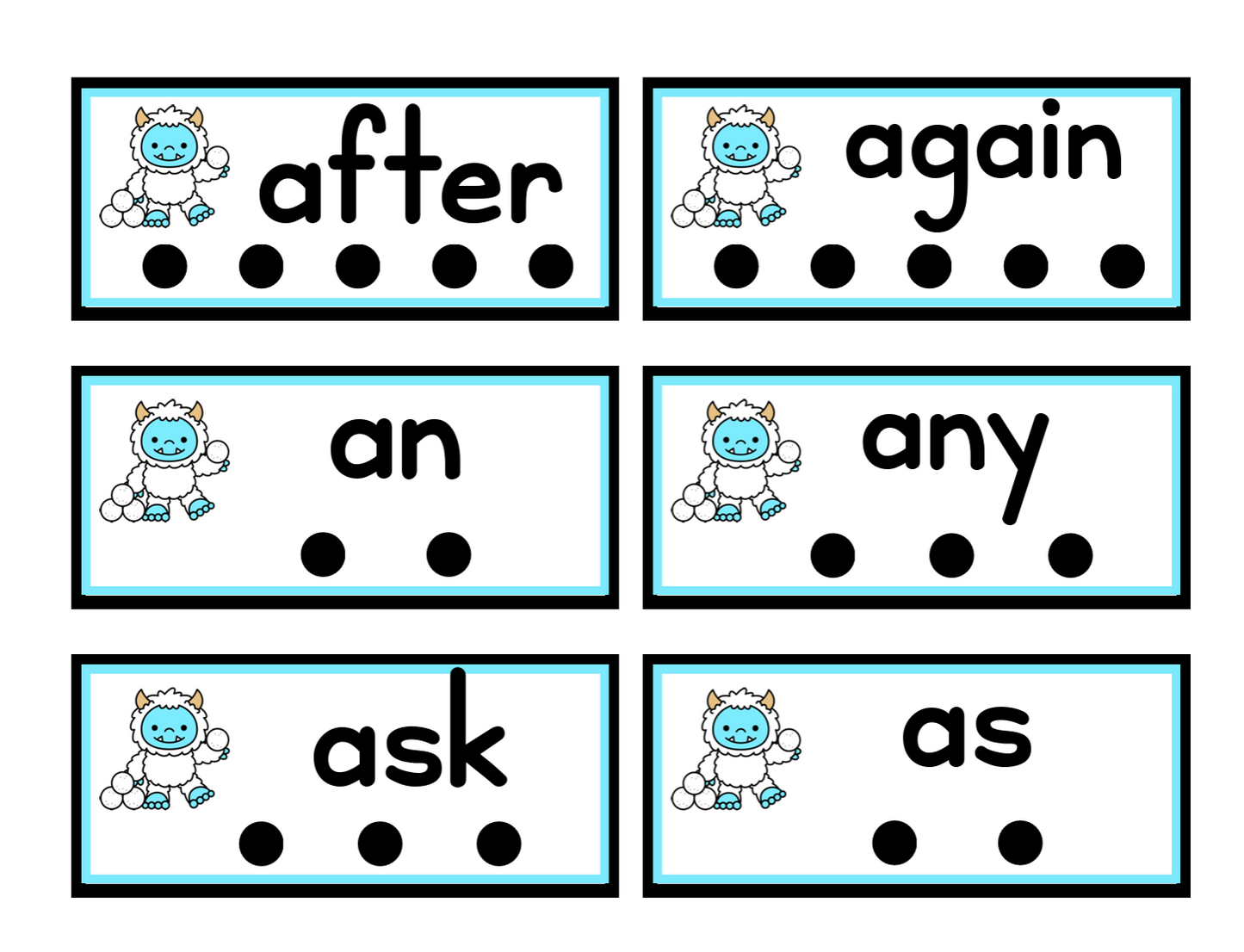 First Grade Sight Words with Letter Arc