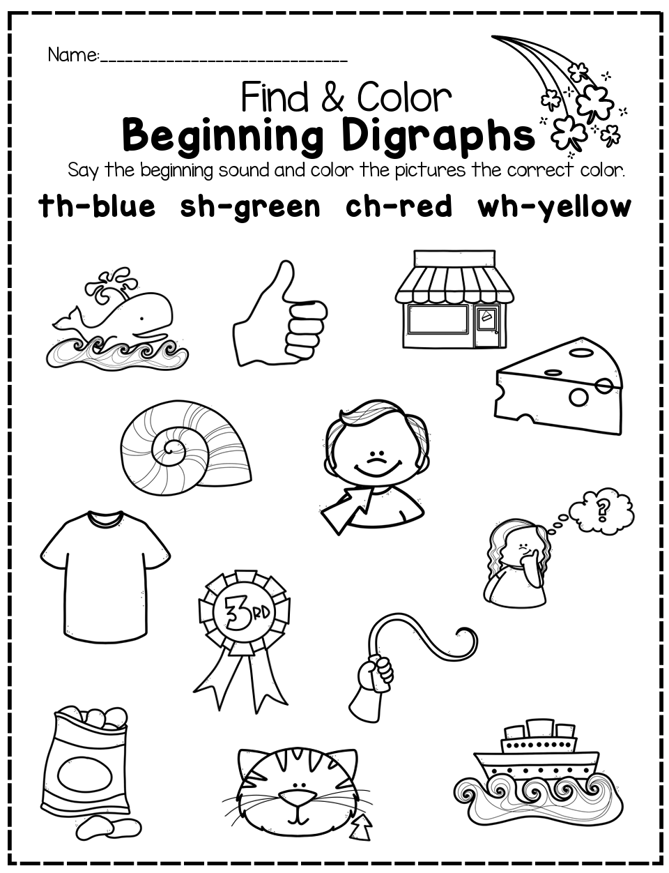 March Color by Beginning/Ending Digraph