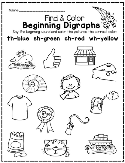 March Color by Beginning/Ending Digraph