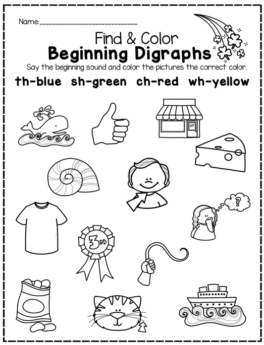 March Color by Beginning/Ending Digraph