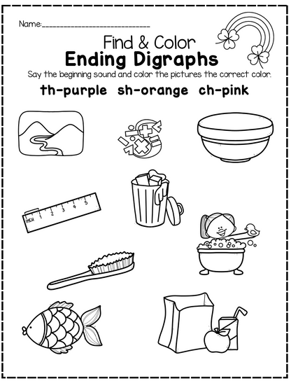 March Color by Beginning/Ending Digraph