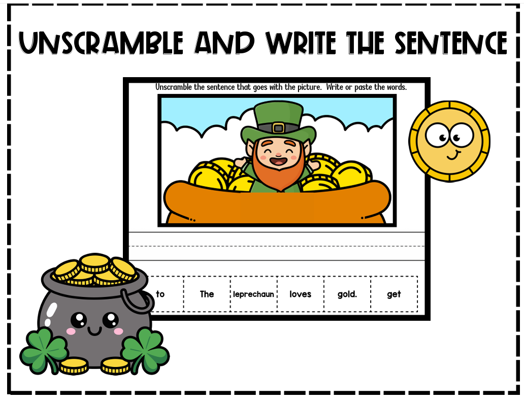 St Patrick's Day Unscramble and Write the Sentence