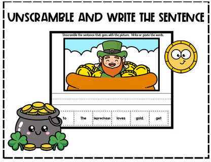 St Patrick's Day Unscramble and Write the Sentence