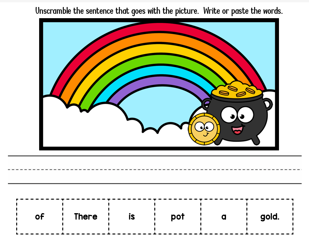 St Patrick's Day Unscramble and Write the Sentence