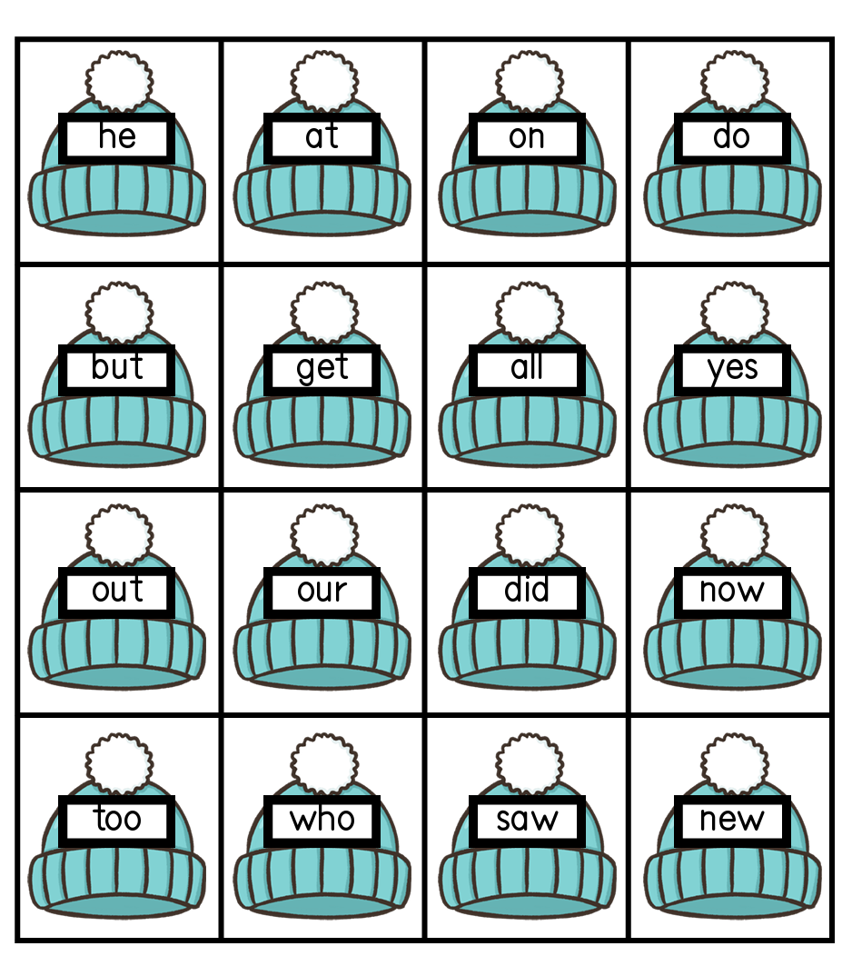 Winter Primer Sight Word Match File Folder Members Only