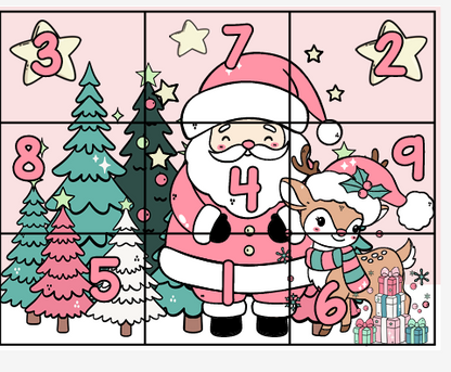 10 Frame Santa Mystery Picture