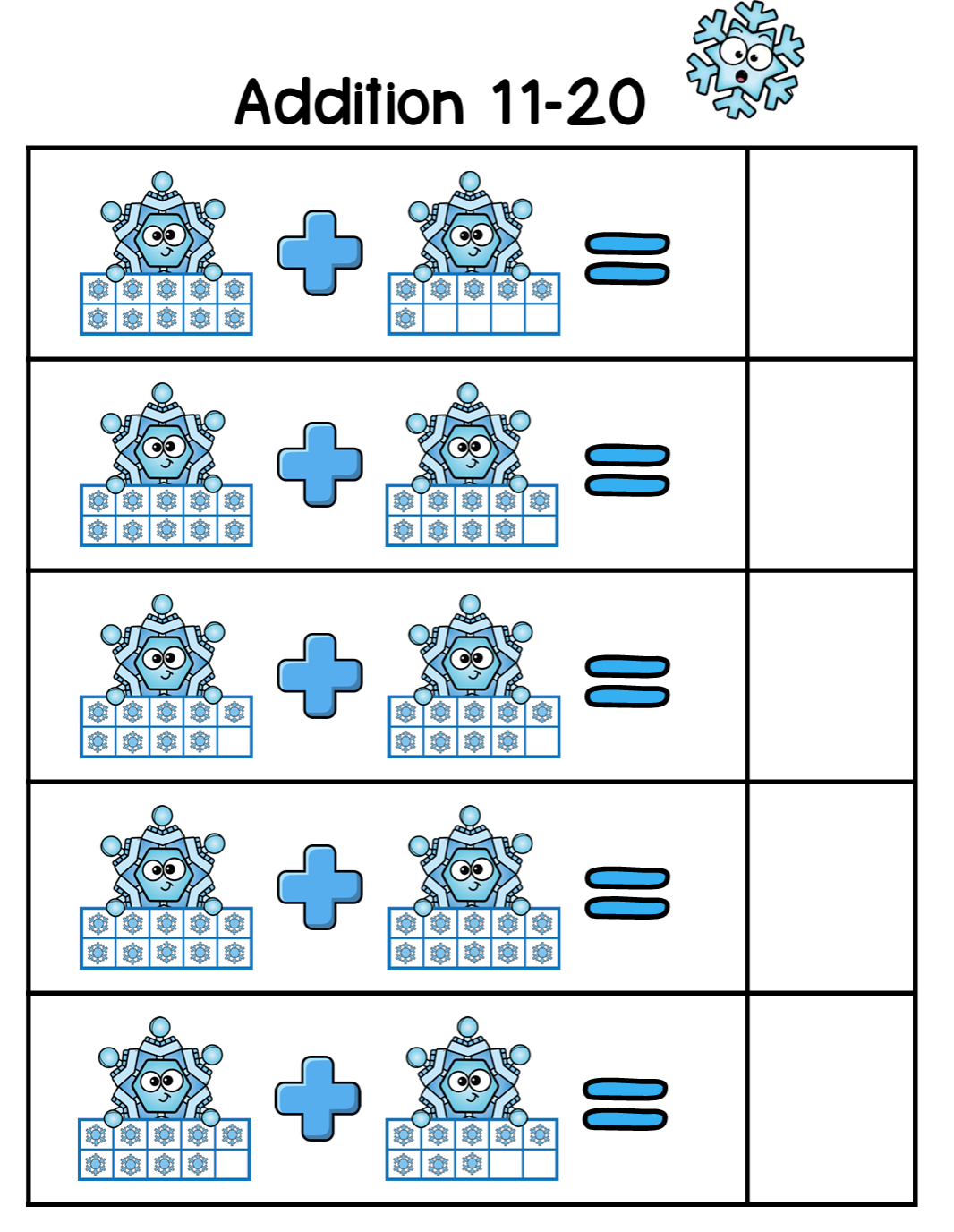 Snowflake Addition 11-20