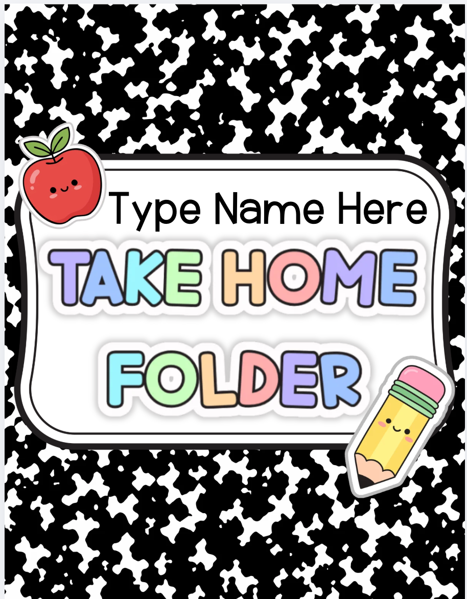 Editable Take Home Folder Cover Members Only