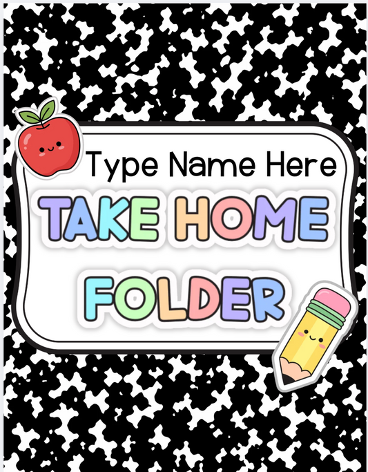 Editable Take Home Folder Cover