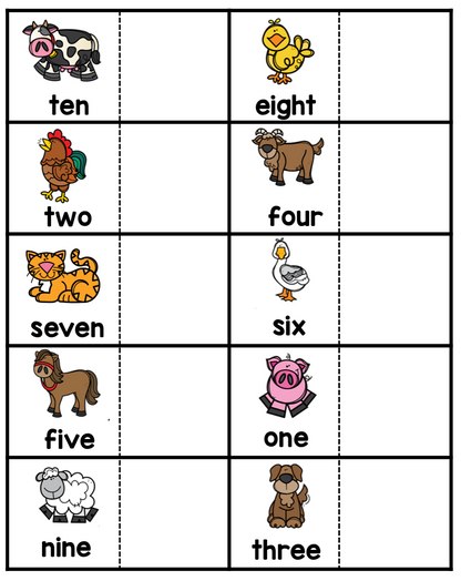 Animal Counting File Folder Members Only