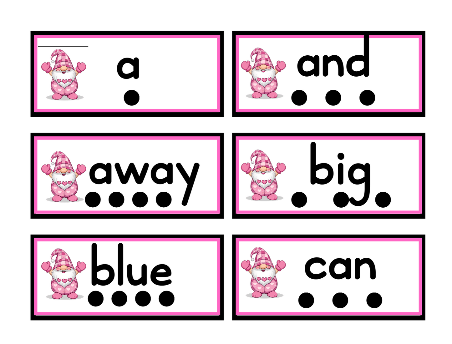 Pre-Primer Sight Words with Letter Arc