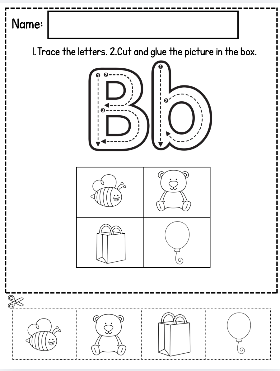 Beginning Sounds: Trace, Cut & Paste Members Only